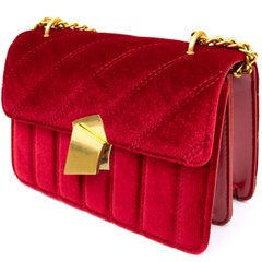 Горизонтальная сумка-клатч из кожзаменителя с велюром Vintage sale_14944 Красная