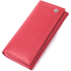 Яркий женский кошелек горизонтального формата из натуральной кожи ST Leather 22514 Красный