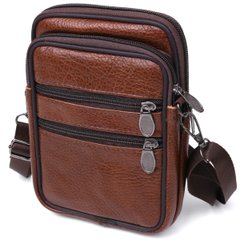 Кожаная мужская сумка на пояс Vintage sale_14998 Коричневый