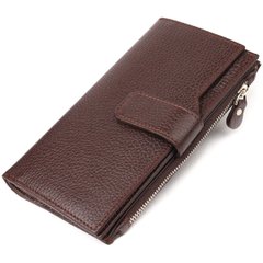 Стильний вертикальний жіночий гаманець з натуральної шкіри CANPELLINI 21642 Коричневий