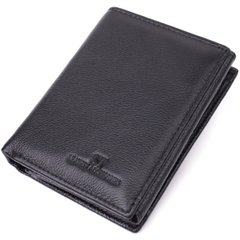 Вертикальний гаманець для стильних чоловіків із натуральної шкіри ST Leather 22464 Чорний