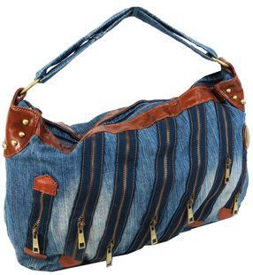 Женская джинсовая, коттоновая сумка Fashion jeans bag синяя