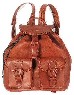 Вместительный кожаный универсальный рюкзак, Коричневый