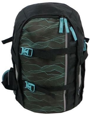 Міський рюкзак з посиленою спинкою Topmove 22L чорний із зеленим