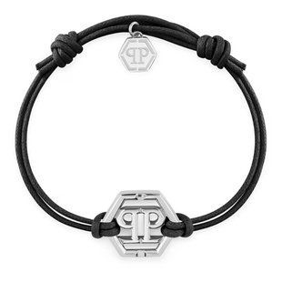 Мужской браслет Philipp Plein FRIENDSHIP HEXAGON Черный Серебристый Ppjyea05bu