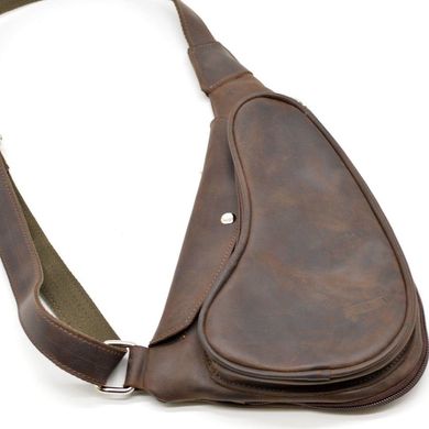 Кожаный рюкзак на одно плечо из лошадиной кожи RC-3026-3md бренд Tarwa Коричневый