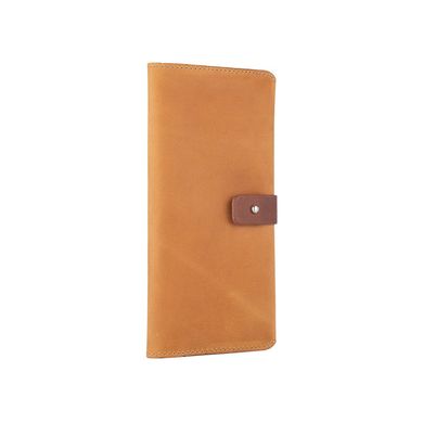 Оригінальний гаманець на кобурною гвинті, з натуральної шкіри світло жовтого кольору