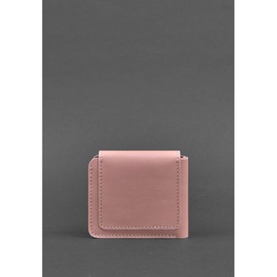 Натуральное кожаное портмоне 4.2 на кнопке розовое Blanknote BN-PM-4-2-pink-peach