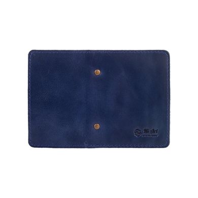Кожаная обложка-органайзер для ID паспорта и других документов голубого цвета