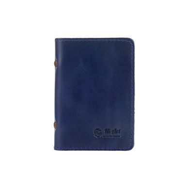 Шкіряна обкладинка-органайзер для ID паспорта та інших документів блакитного кольору