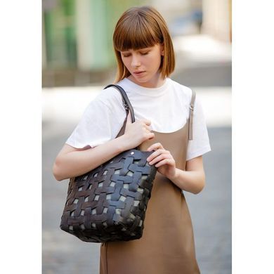 Сумка Пазл L графит - черная (Натуральная кожа Krast) Blanknote BN-BAG-33-g