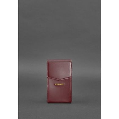 Вертикальная женская кожаная сумка Mini поясная/кроссбоди бордовая Blanknote BN-BAG-38-1-vin