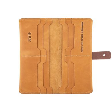 Оригінальний гаманець на кобурною гвинті, з натуральної шкіри світло жовтого кольору