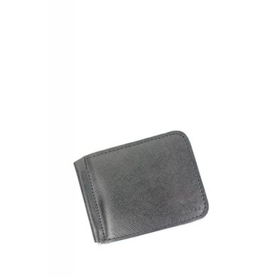 Натуральный кожаный зажим для денег черный сафьян Blanknote TW-Money Clip-black-saf
