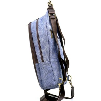 Слинг-рюкзак микс ткани канвас и кожи RKj-2017-4lx TARWA Коричневый