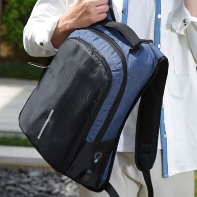 Мужской рюкзак Monsen C18328-blue из прочного полиэстера с USB-разъемом и 2 отделениями
