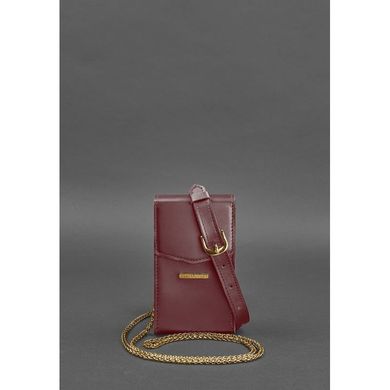 Вертикальна жіноча шкіряна сумка Mini поясна / кроссбоді бордова Blanknote BN-BAG-38-1-vin