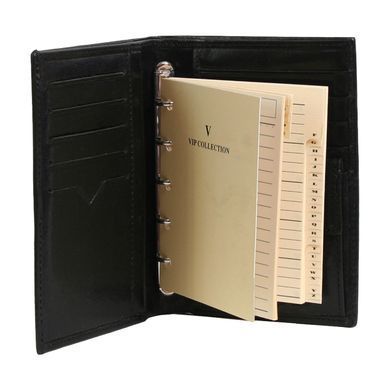 Портмоне-блокнот чоловіче шкіряне Vip Collection 65 Platinum Чорне 65.A.PL
