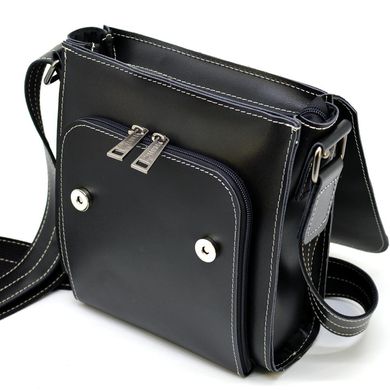 Чорна сумка через плече чоловіча ZAw-3027-3md від TARWA біла нитка Чорний