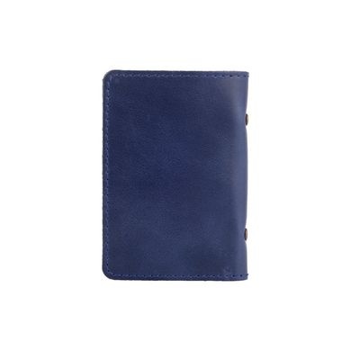 Кожаная обложка-органайзер для ID паспорта и других документов голубого цвета