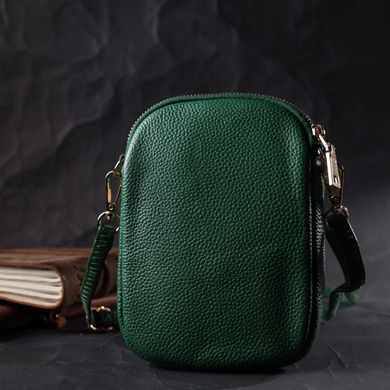 Цікава сумка для жінок з м'якої натуральної шкіри Vintage 22341 Зелена