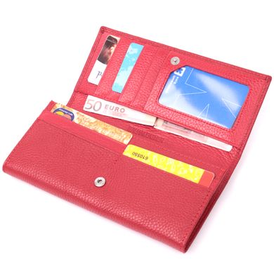 Яскравий жіночий гаманець горизонтального формату з натуральної шкіри ST Leather 22514 Червоний