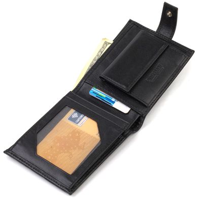 Класичний чоловічий гаманець з натуральної гладкої шкіри CANPELLINI 21792 Чорний