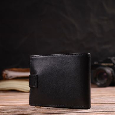 Классический мужской бумажник из натуральной гладкой кожи CANPELLINI 21792 Черный