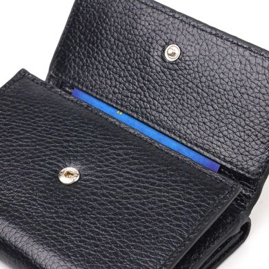 Класичний жіночий гаманець із натуральної шкіри флотар CANPELLINI 21591 Чорний