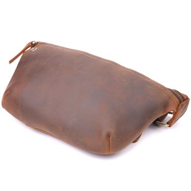 Винтажная поясная сумка из натуральной кожи 21294 Vintage Коричневая