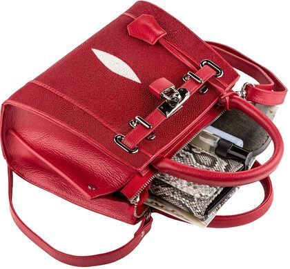 Сумка STINGRAY LEATHER 18222 з натуральної шкіри морського ската Червона