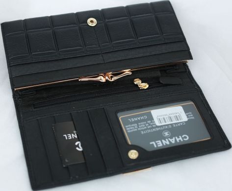 Жіночий гаманець з натуральної шкіри CHANEL 13804, Чорний