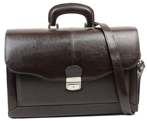 Чоловічий портфель-саквояж з еко шкіри JPB Польща TE-83 коричневий