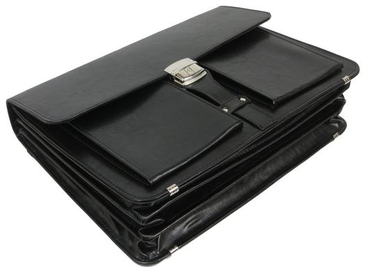 Деловой портфель из кожзама A-Art 60T2K черный