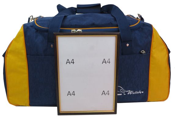 Дорожня сумка 59L Wallaby, Україна 447-9 синій з жовтим