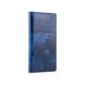 Эргономический голубой бумажник на 14 карт с натуральной глянцевой кожи, коллекция "7 wonders of the world"