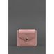 Натуральне шкіряне портмоне 4.2 на рожевому кнопці Blanknote BN-PM-4-2-pink-peach