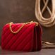Горизонтальная сумка-клатч из кожзаменителя с велюром Vintage sale_14944 Красная