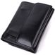 Практичний жіночий гаманець у три складання з монетницею з натуральної шкіри Vintage sale_15066 Чорний