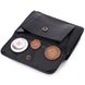 Практичный женский кошелек в три сложения с монетницей из натуральной кожи Vintage sale_15066 Черный