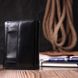 Практичний жіночий гаманець у три складання з монетницею з натуральної шкіри Vintage sale_15066 Чорний