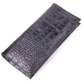 Стильный вертикальный бумажник из натуральной фактурной кожи KARYA 21433 Черный фото