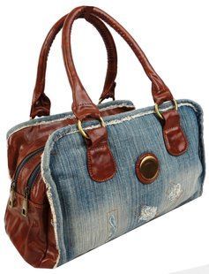 Небольшая молодежная джинсовая сумка Fashion jeans bag синяя