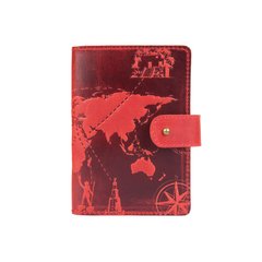 Кожаное портмоне для паспорта / ID документов HiArt PB-02/1 Shabby Red Berry "7 wonders of the world"