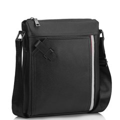 Мужская кожаная сумка через плечо черная Tiding Bag A25F-8867A Черный