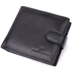 Відмінний горизонтальний гаманець для чоловіків з натуральної шкіри ST Leather 22465 Чорний