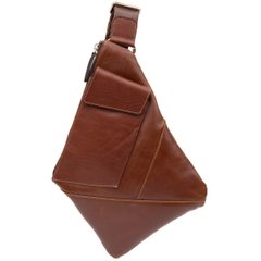 Стильная кожаная мужская сумка через плечо GRANDE PELLE 11358 Коричневый