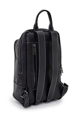 Жіночий чорний шкіряний рюкзак TARWA RA-2008-3md середнього розміру Чорний