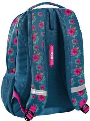 Яркий молодежный рюкзак на 3 отделения 25L Paso Barbie Flowers BAI-2808 синий