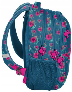 Яскравий молодіжний рюкзак на 3 відділення 25L Paso Barbie Flowers BAI-2808 синій